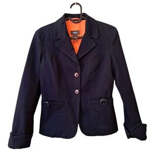 Mexx Vintage Nautical Navy Fitted Lined Preppy Style Blazer Jacket Size 2